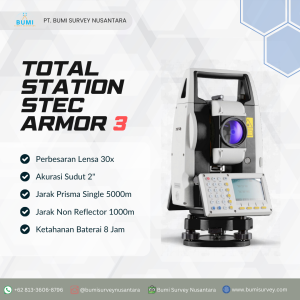 TOTAL STATION STEC ARMOR 3 - bumi survey nusantara - sewa dan jual alat survei pemetaan