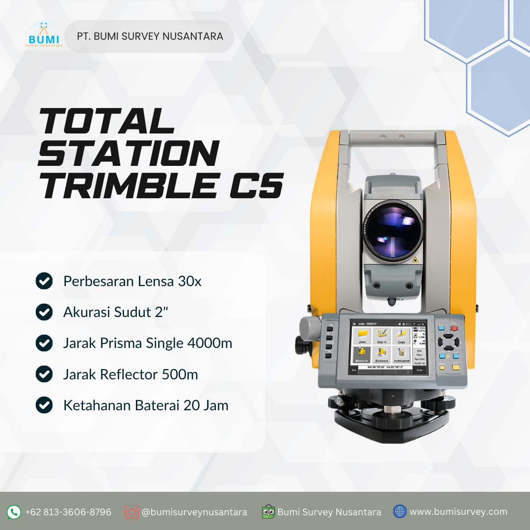 Jual TOTAL STATION TRIMBLE C5 - Bumi Survey Nusantara - Jual dan Sewa Alat Survei dan Pemetaan